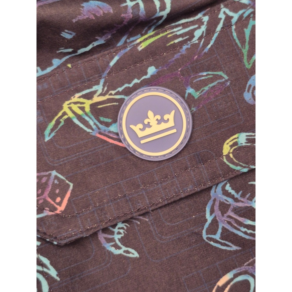 Peter Millar Mens XL Swim Trunks Navy Neon Casino Crab Shrimp Dice Print Shorts - Picture 11 of 11